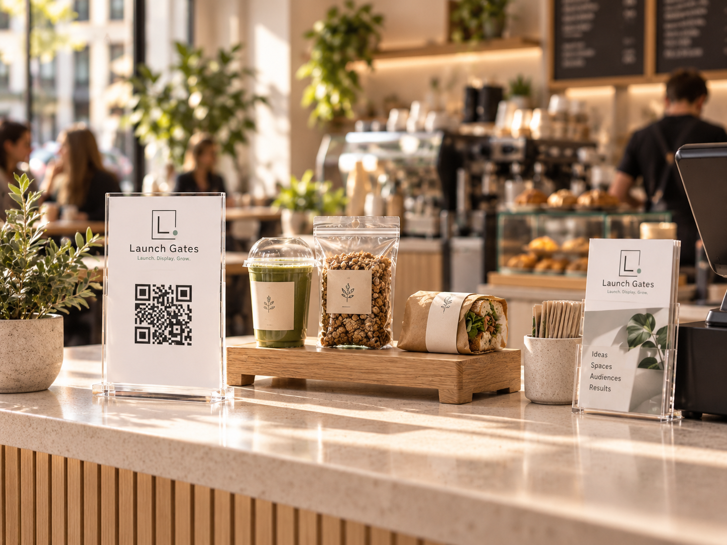 Launch Gates brand display for local businesses
