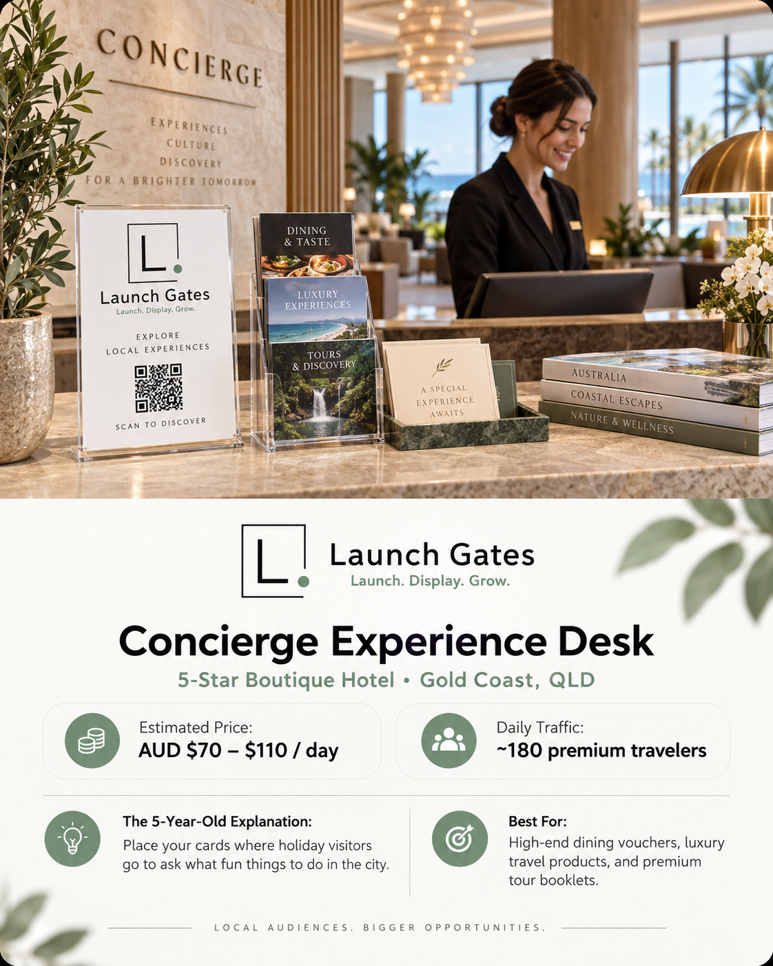 Concierge Experience Desk at 5-Star Boutique Hotel • Gold Coast, QLD